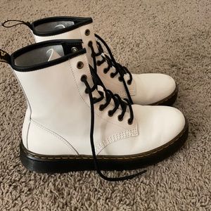 White lace up Dr. Martens